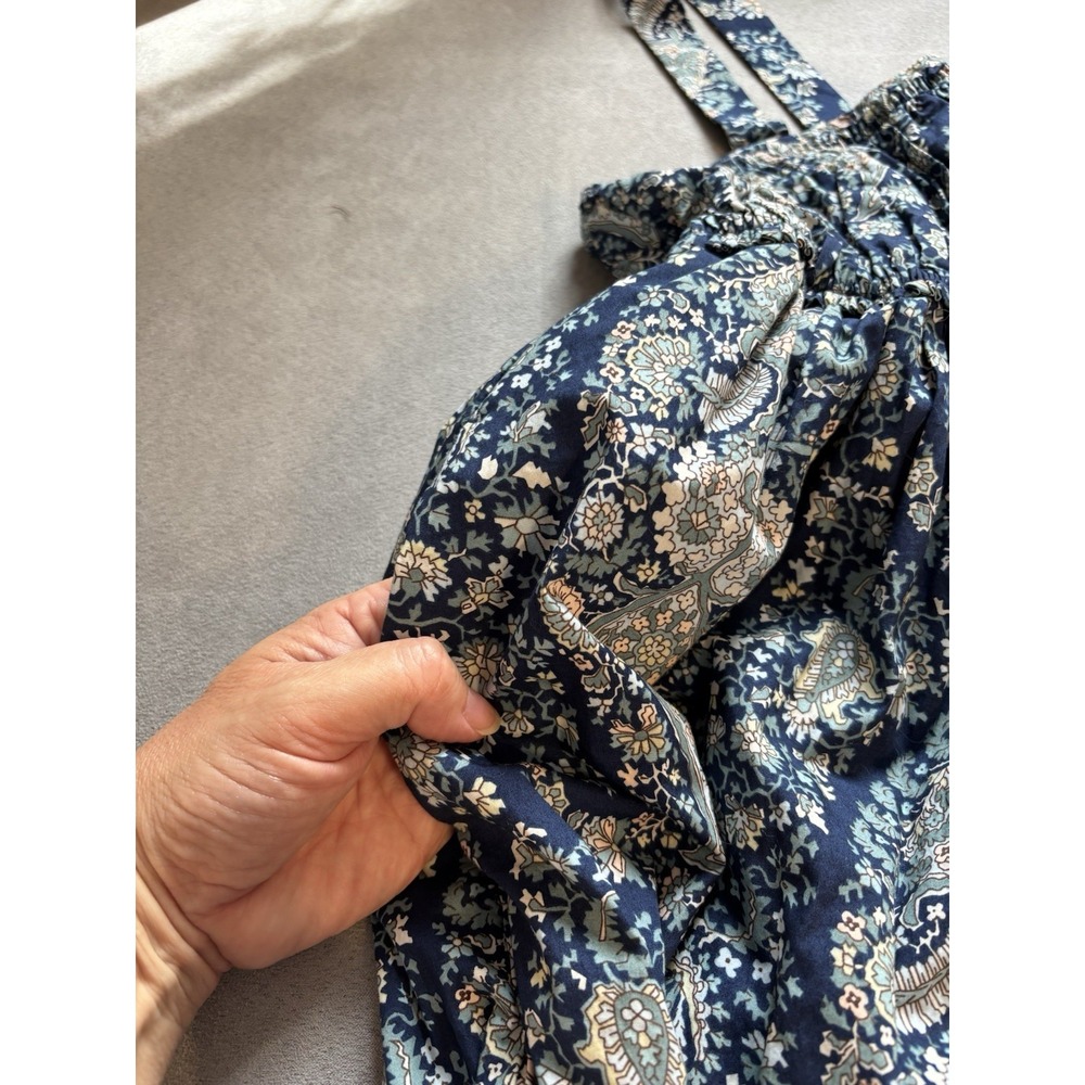 J.CREW Womens Paisley Poplin Cotton Long A-Line Dress Sz 4 Boho Prairie Cottage - Picture 11 of 12